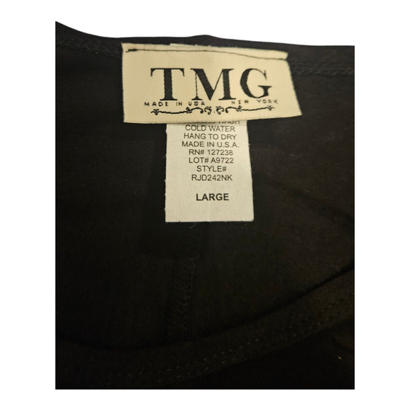 TMG Large Long Sleeve Black Mini Dress - Picture 2 of 7